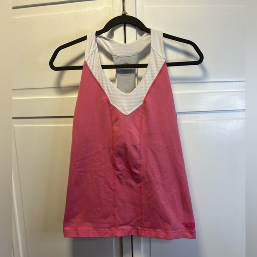 The North Face Vapor Wick Racerback Tank Top Size Women’s Large Color Pink/White